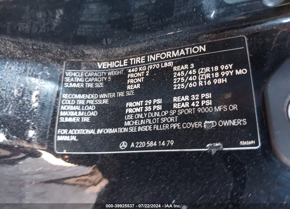 2002 MERCEDES-BENZ S 55 AMG VIN: WDBNG73J52A264308