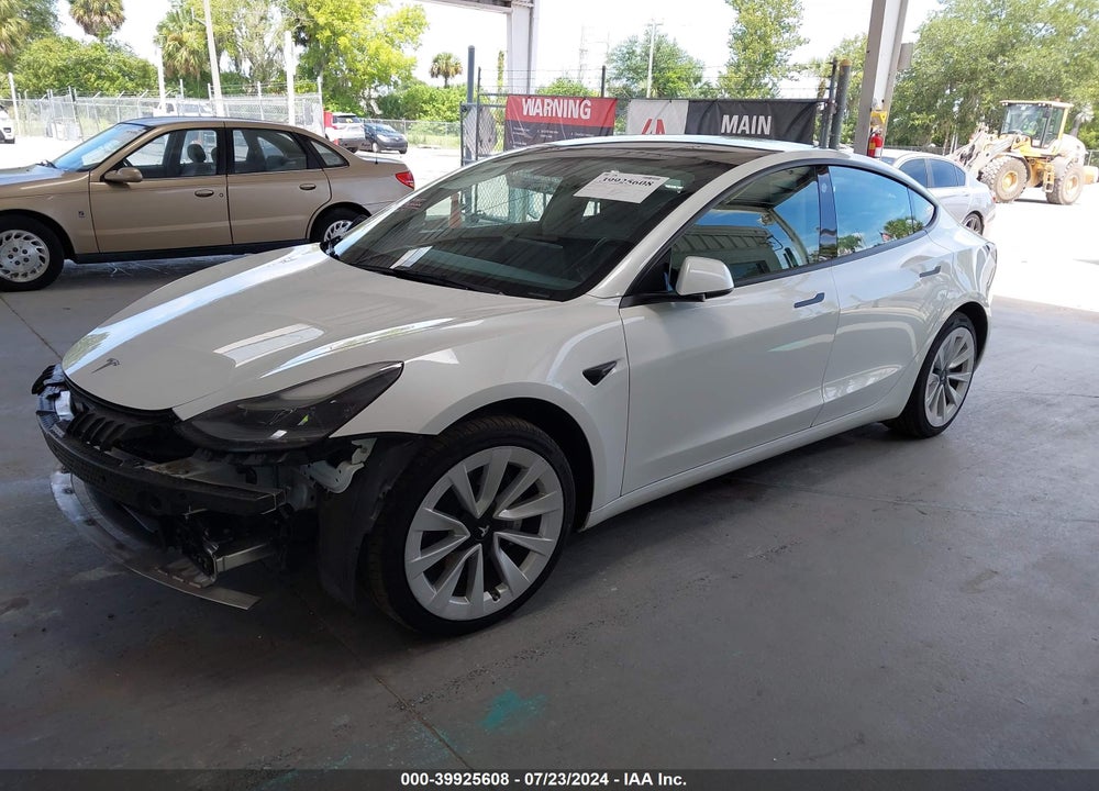 2022 TESLA MODEL 3 LONG RANGE DUAL MOTOR ALL-WHEEL DRIVE VIN: 5YJ3E1EB0NF192480