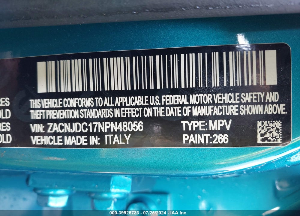 2022 JEEP RENEGADE TRAILHAWK 4X4 VIN: ZACNJDC17NPN48056