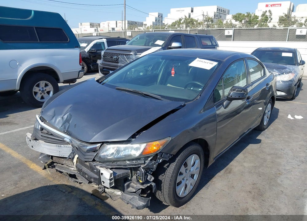 2012 HONDA CIVIC LX VIN: 19XFB2F5XCE307173