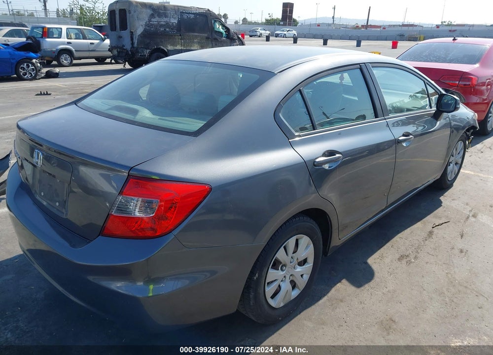2012 HONDA CIVIC LX VIN: 19XFB2F5XCE307173