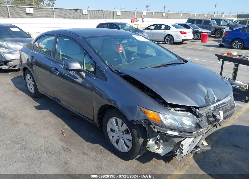 2012 HONDA CIVIC LX VIN: 19XFB2F5XCE307173