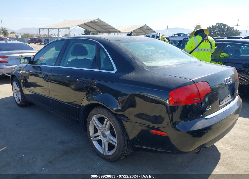 2007 AUDI A4 2.0T VIN: WAUAF78E27A204375