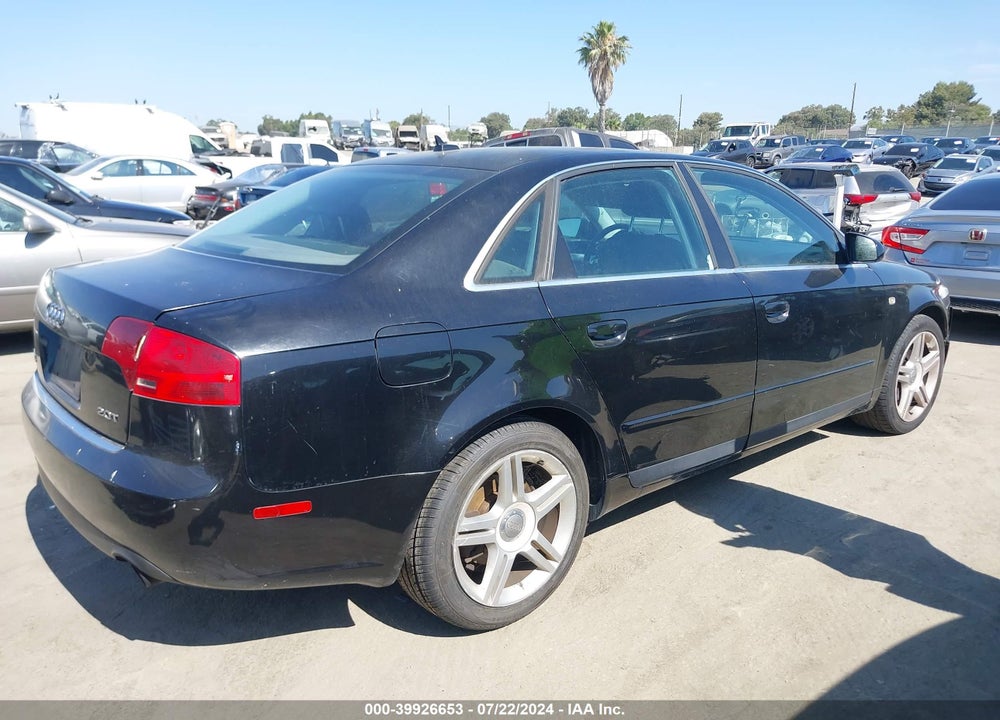 2007 AUDI A4 2.0T VIN: WAUAF78E27A204375