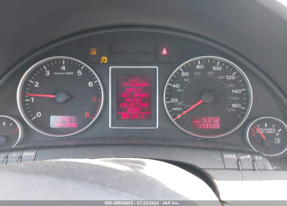 2007 AUDI A4 2.0T VIN: WAUAF78E27A204375