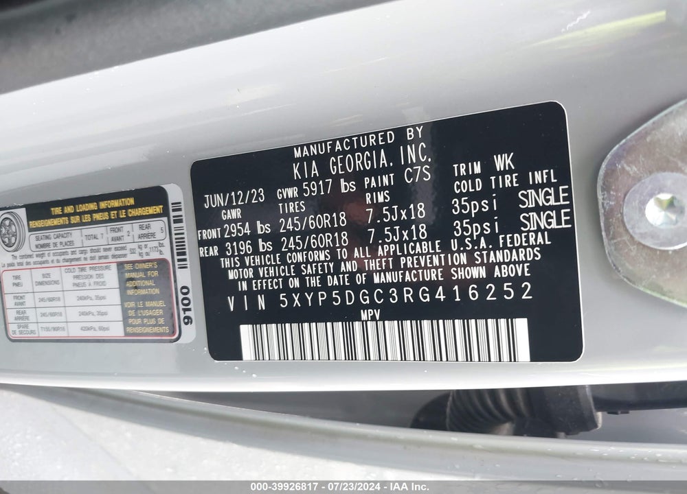 2024 KIA TELLURIDE SX PRESTIGE X-PRO VIN: 5XYP5DGC3RG416252