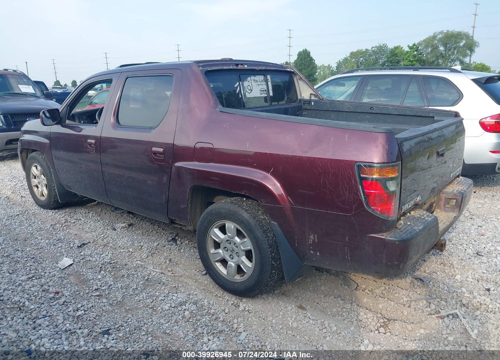 2007 HONDA RIDGELINE RTL VIN: 2HJYK16547H514991