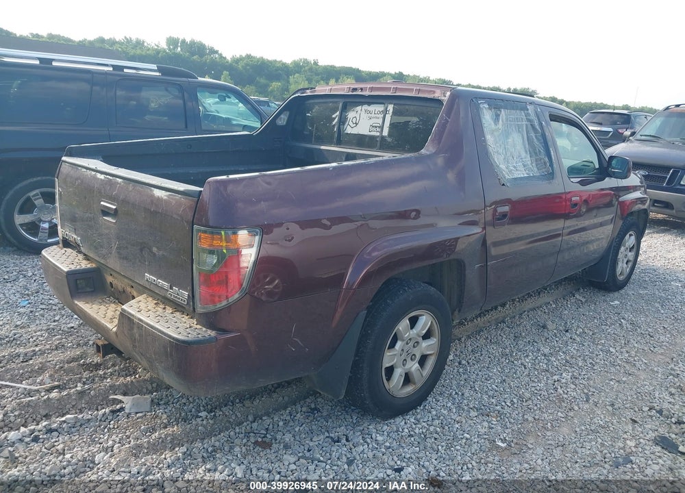 2007 HONDA RIDGELINE RTL VIN: 2HJYK16547H514991