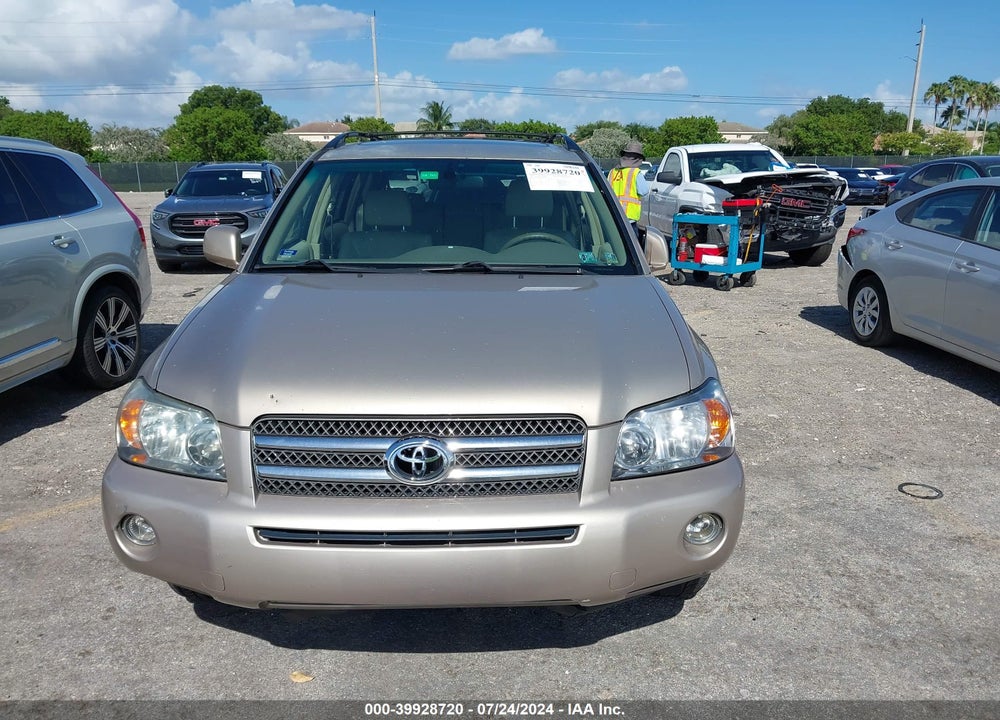 2006 TOYOTA HIGHLANDER HYBRID V6 (ECVT) VIN: JTEEW21A760023643