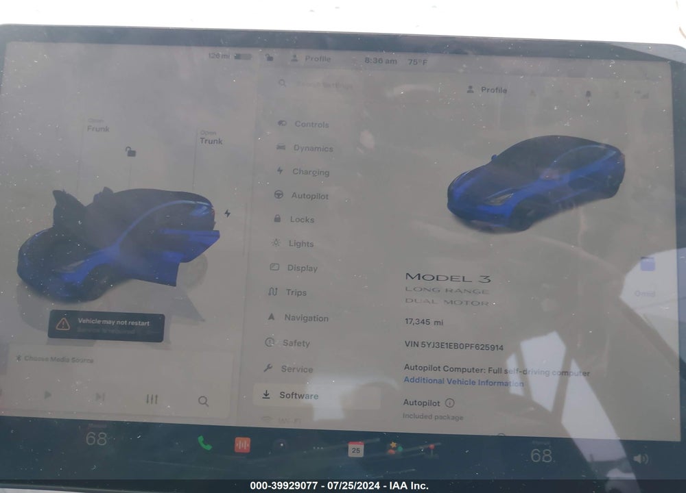 2023 TESLA MODEL 3 LONG RANGE DUAL MOTOR ALL-WHEEL DRIVE VIN: 5YJ3E1EB0PF625914