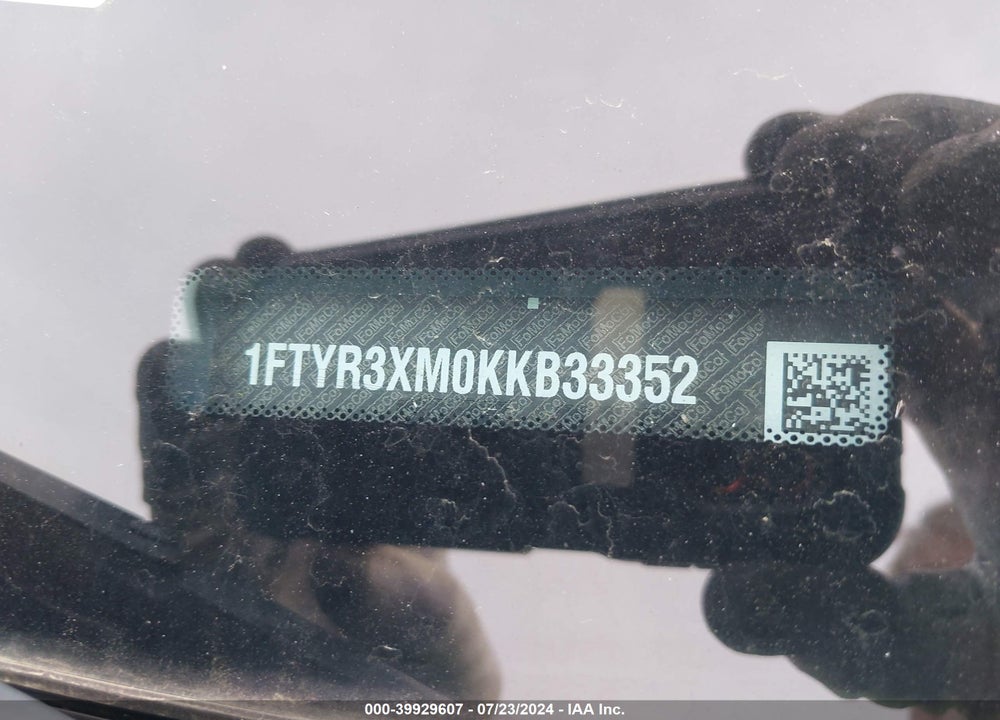 2019 FORD TRANSIT-250 VIN: 1FTYR3XM0KKB33352