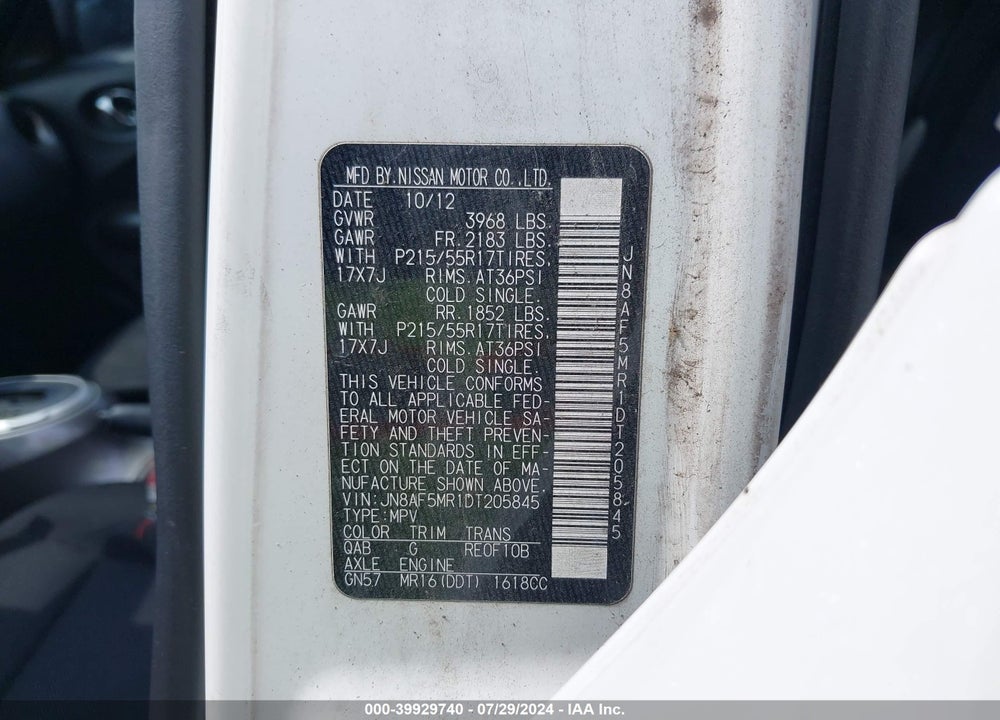 2013 NISSAN JUKE S VIN: JN8AF5MR1DT205845