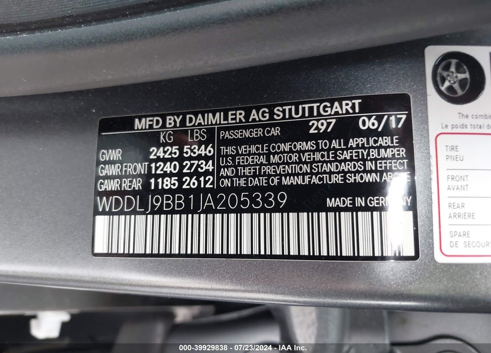 2018 MERCEDES-BENZ CLS 550 4MATIC VIN: WDDLJ9BB1JA205339
