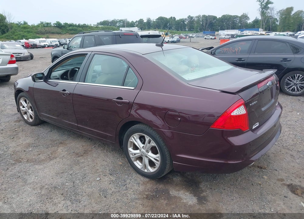2012 FORD FUSION SE VIN: 3FAHP0HG5CR406446