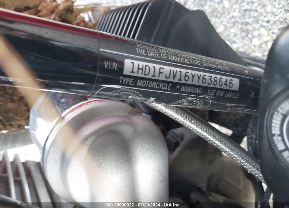 2000 HARLEY-DAVIDSON FLHP VIN: 1HD1FJV16YY638646