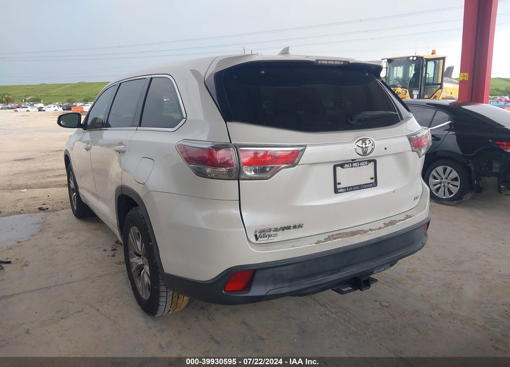 2015 TOYOTA HIGHLANDER LE PLUS V6 VIN: 5TDZKRFH1FS089053