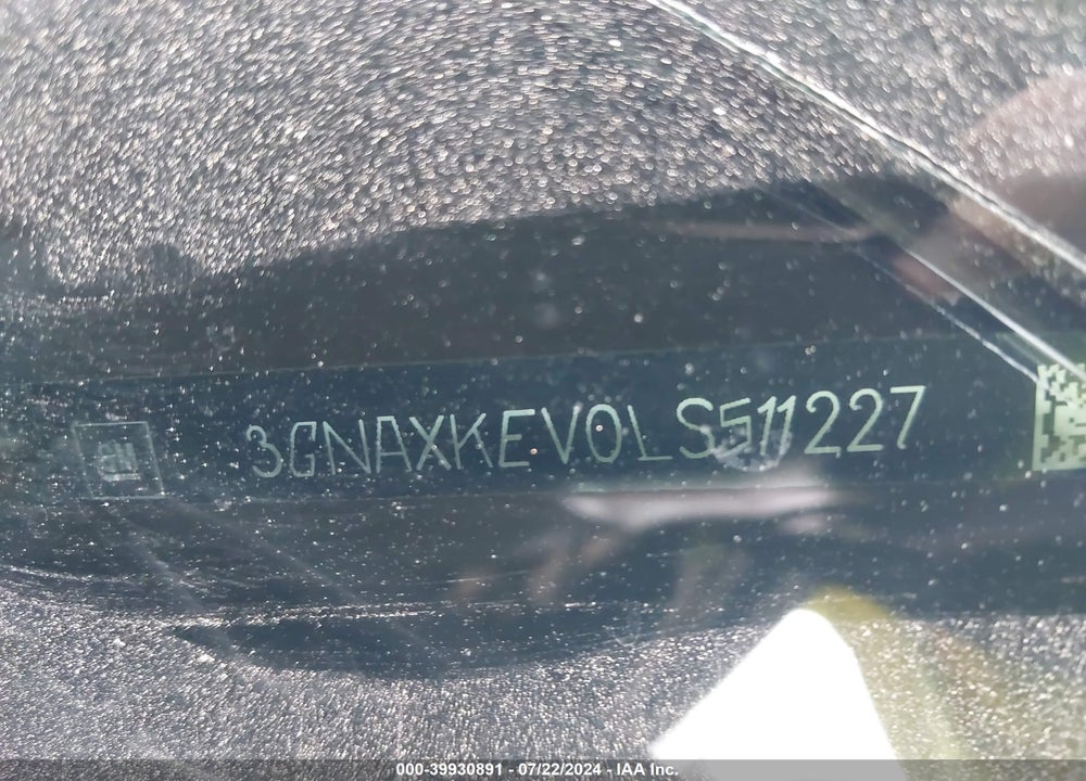 2020 CHEVROLET EQUINOX VIN: 3GNAXKEV0LS511227