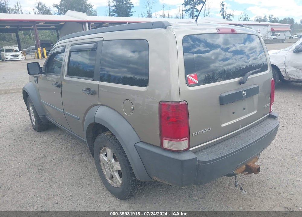 2007 DODGE NITRO SXT VIN: 1D8GU28K47W728336