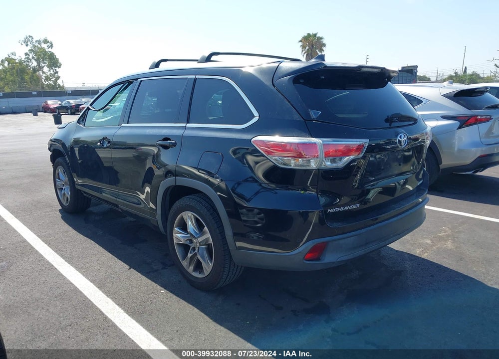 2014 TOYOTA HIGHLANDER LIMITED V6 VIN: 5TDYKRFHXES010778