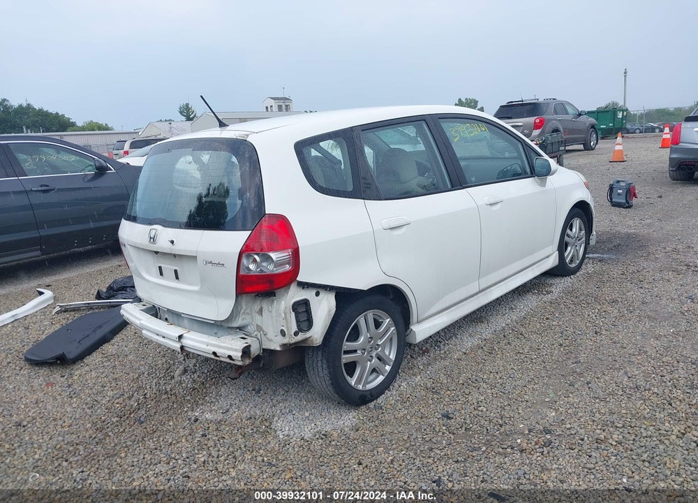 2007 HONDA FIT SPORT VIN: JHMGD38667S046247