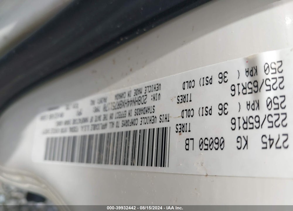 2008 DODGE GRAND CARAVAN SE VIN: 2D8HN44HX8R751170