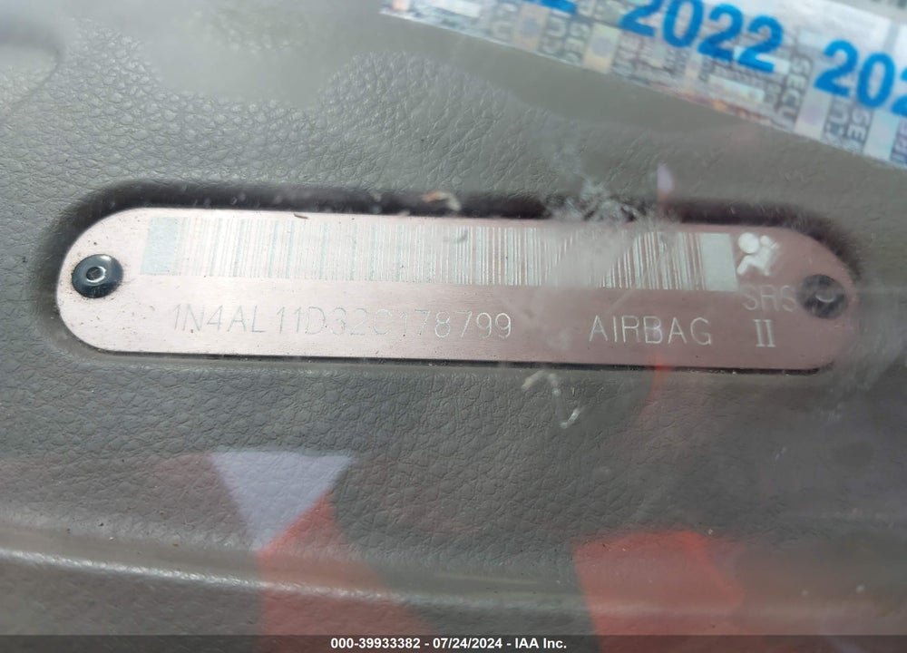 2002 NISSAN ALTIMA VIN: 1N4AL11D32C178799
