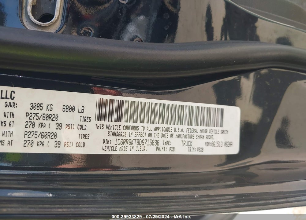 2013 RAM 1500 EXPRESS VIN: 1C6RR6KT9DS715836