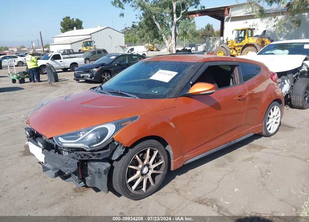 2014 HYUNDAI VELOSTER TURBO W/BLACK VIN: KMHTC6AE5EU184395