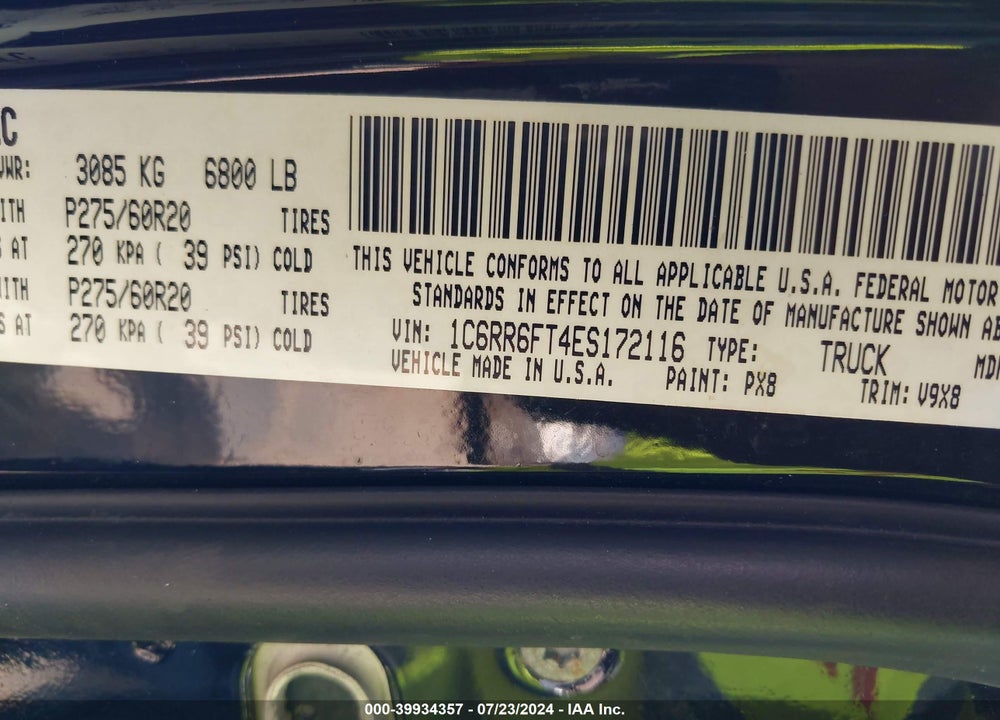 2014 RAM 1500 EXPRESS VIN: 1C6RR6FT4ES172116