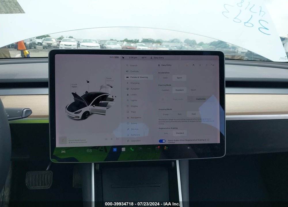2019 TESLA MODEL 3 LONG RANGE/PERFORMANCE VIN: 5YJ3E1EB7KF418381