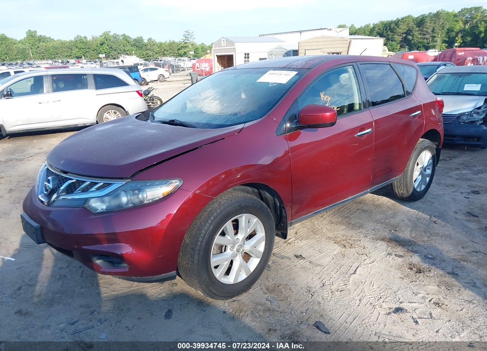 2012 NISSAN MURANO S VIN: JN8AZ1MW7CW238674