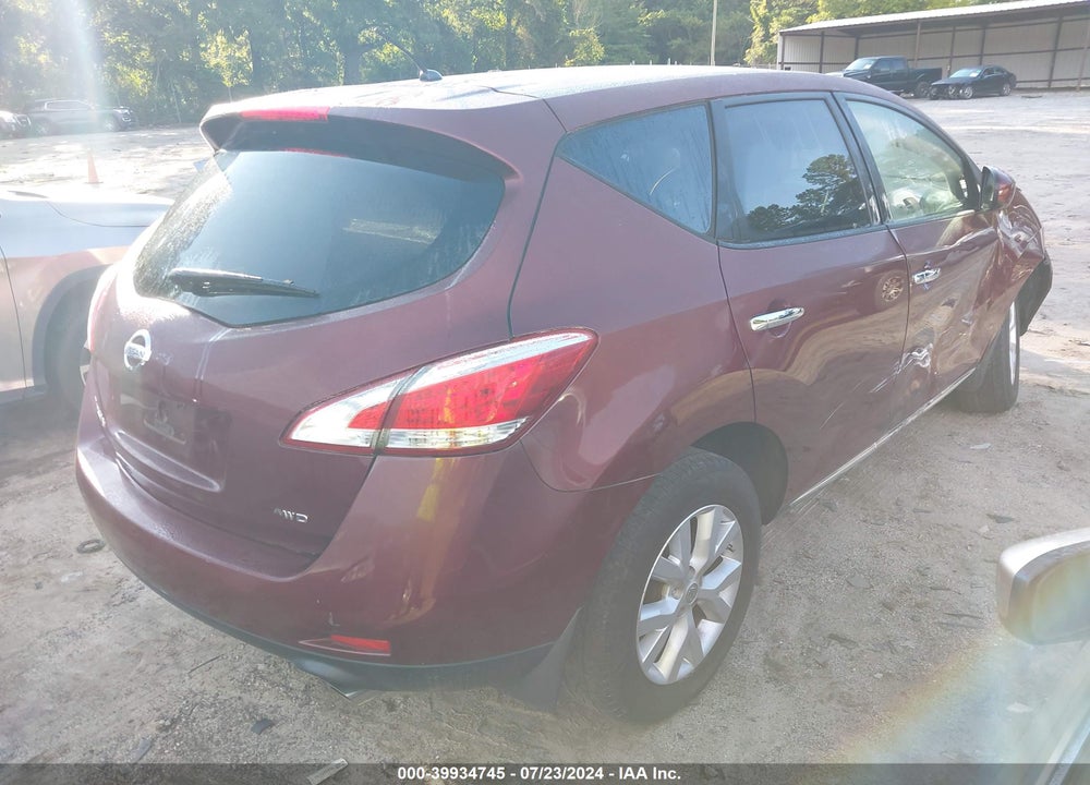 2012 NISSAN MURANO S VIN: JN8AZ1MW7CW238674