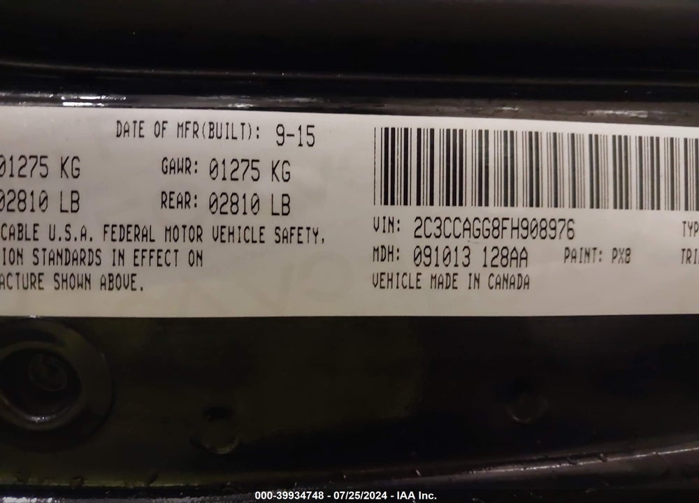2015 CHRYSLER 300 300S VIN: 2C3CCAGG8FH908976