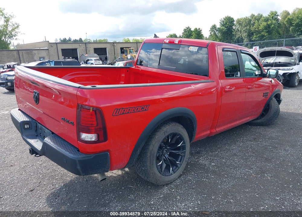 2019 RAM 1500 CLASSIC WARLOCK QUAD CAB 4X4 6'4 BOX VIN: 1C6RR7GG9KS739620
