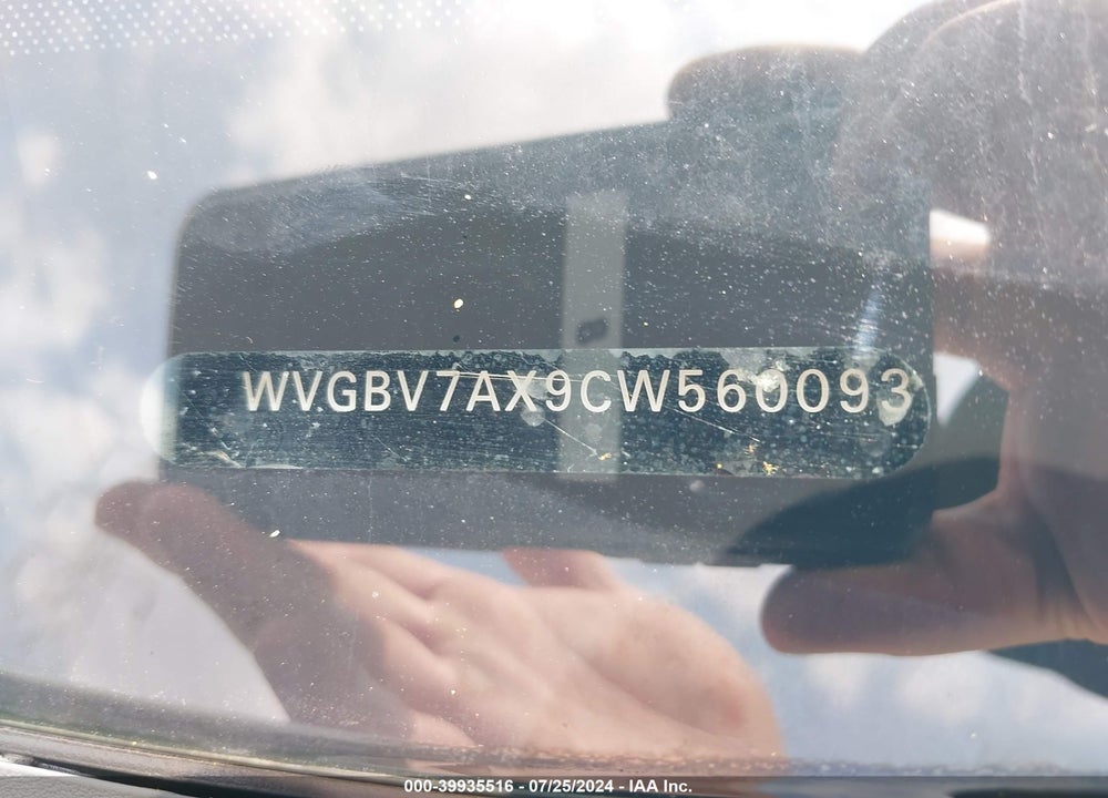 2012 VOLKSWAGEN TIGUAN SEL VIN: WVGBV7AX9CW560093