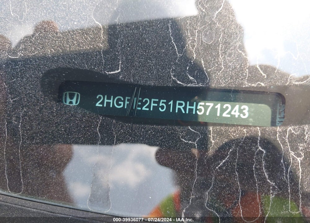 2024 HONDA CIVIC SPORT VIN: 2HGFE2F51RH571243