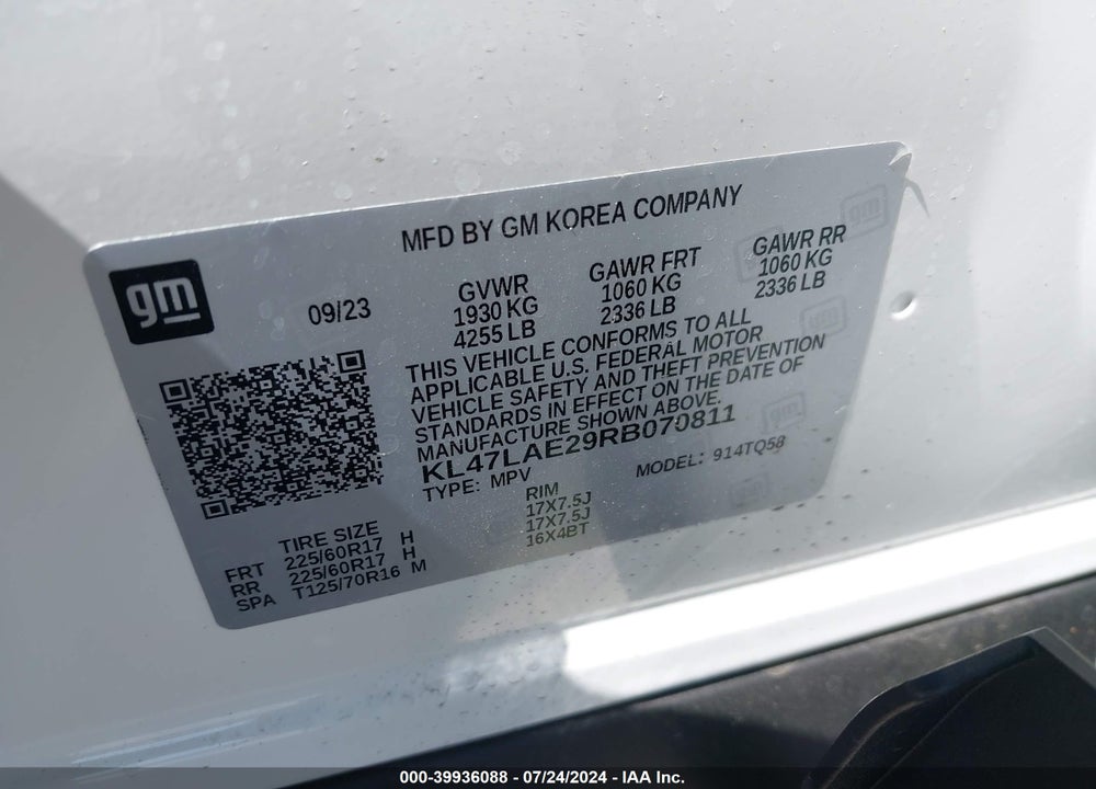 2024 BUICK ENVISTA PREFERRED FWD VIN: KL47LAE29RB070811