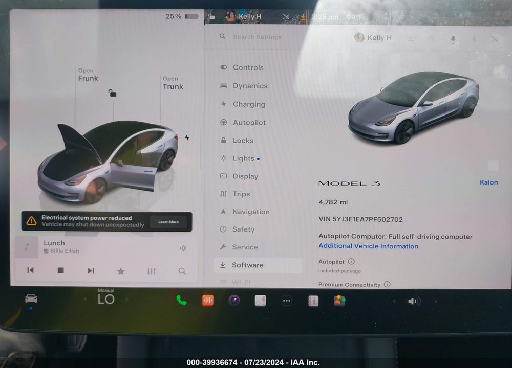 2023 TESLA MODEL 3 REAR-WHEEL DRIVE VIN: 5YJ3E1EA7PF502702