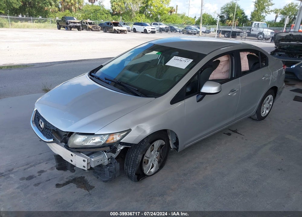 2013 HONDA CIVIC LX VIN: 19XFB2F54DE053350