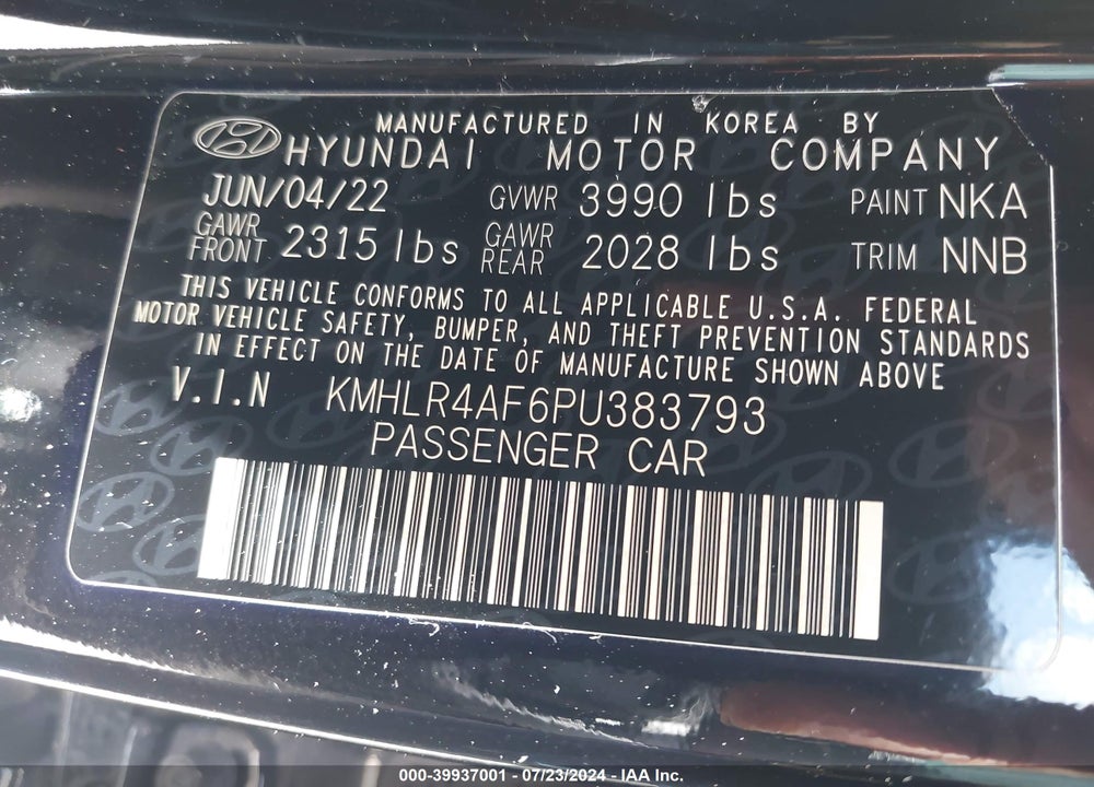 2023 HYUNDAI ELANTRA N LINE VIN: KMHLR4AF6PU383793