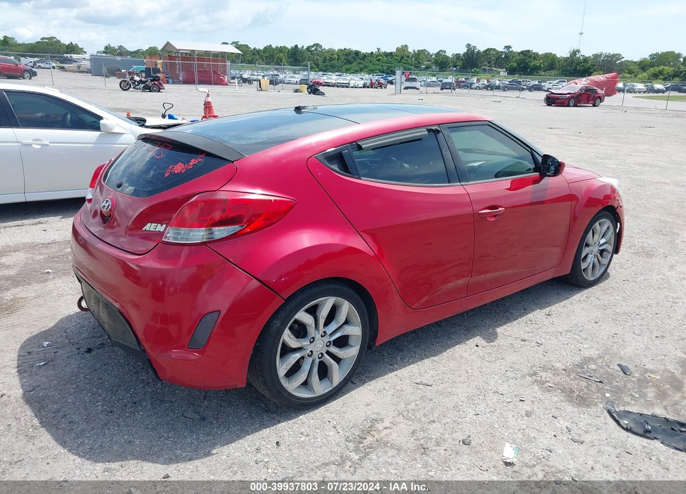 2012 HYUNDAI VELOSTER BASE W/RED/BLACK VIN: KMHTC6AD1CU026334