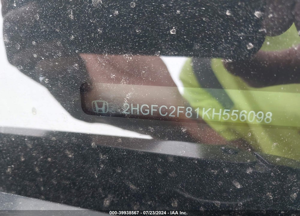 2019 HONDA CIVIC SPORT VIN: 2HGFC2F81KH556098