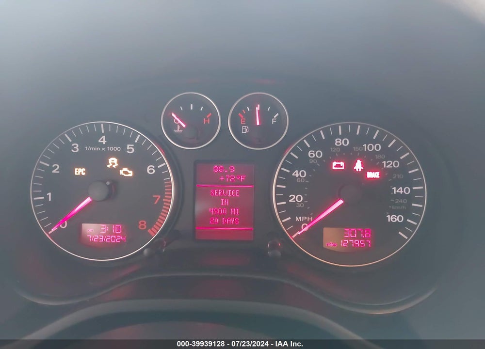 2007 AUDI A3 2.0T VIN: WAUNF78P77A120216