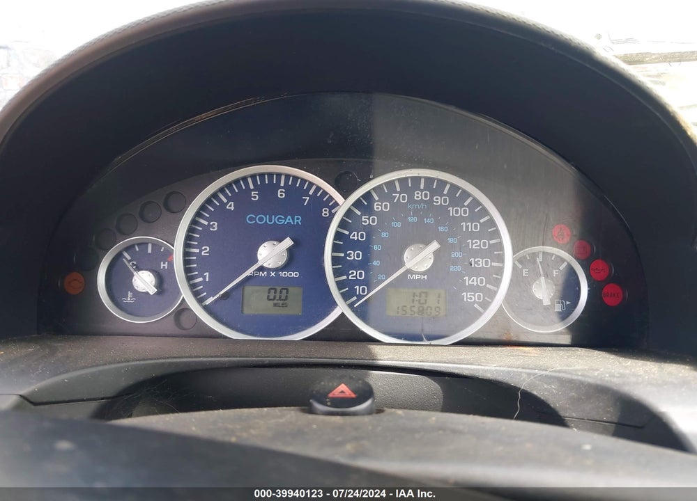 2002 MERCURY COUGAR V6 VIN: 1ZWFT61LX25609625