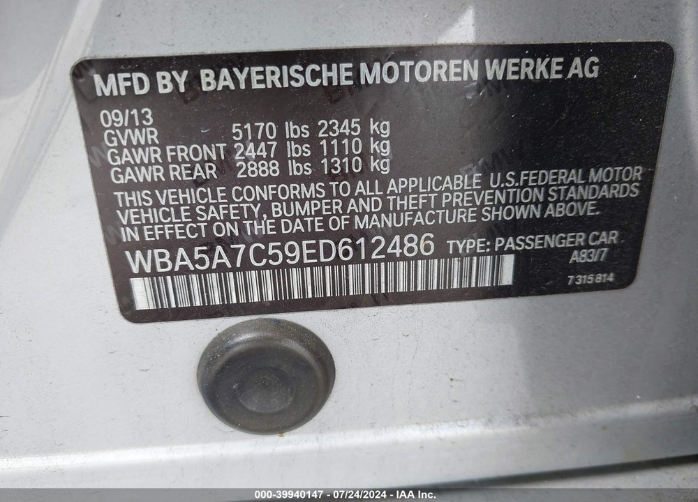 2014 BMW 528I XDRIVE VIN: WBA5A7C59ED612486