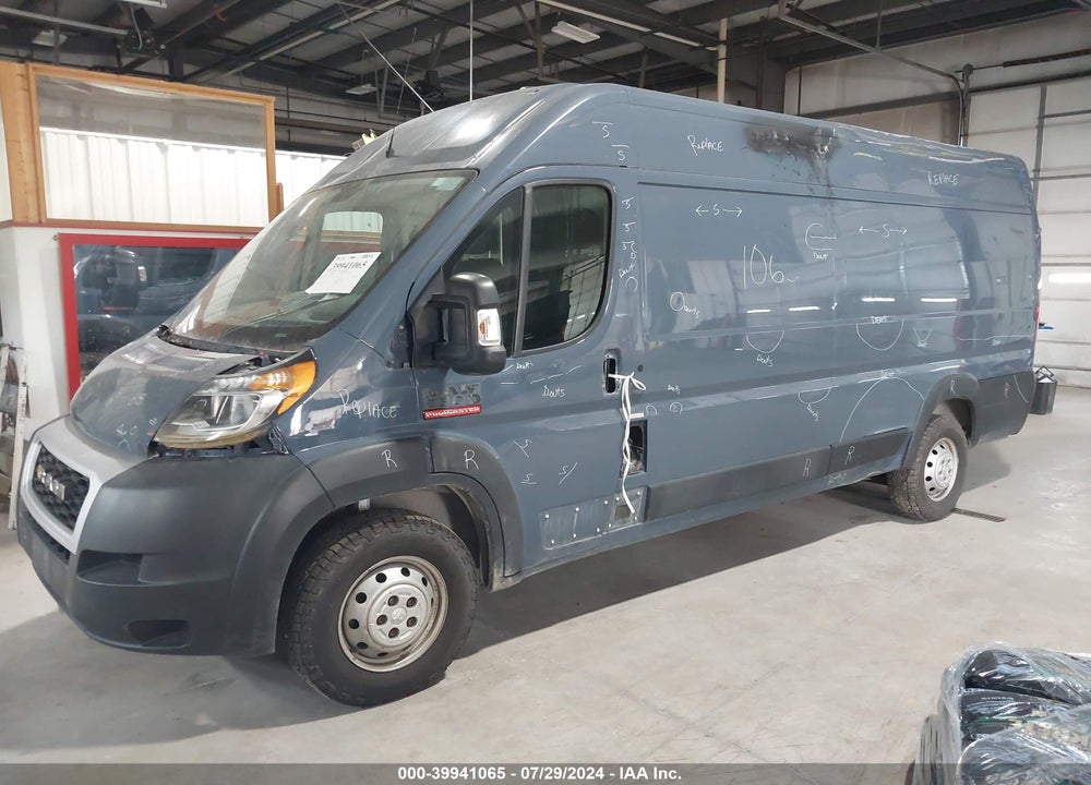 2019 RAM PROMASTER 3500 CARGO VAN HIGH ROOF 159 WB EXT VIN: 3C6URVJG3KE551301