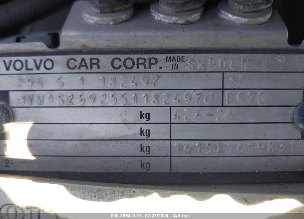 2005 VOLVO XC70 2.5T AWD VIN: YV1SZ592551182497