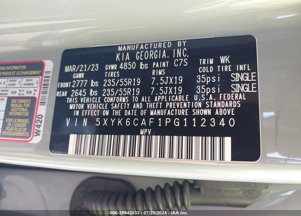 2023 KIA SPORTAGE X LINE VIN: 5XYK6CAF1PG112340