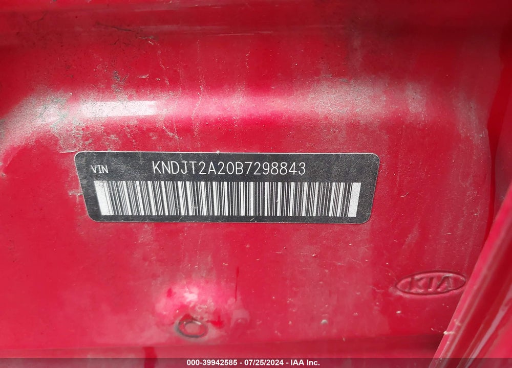 2011 KIA SOUL VIN: KNDJT2A20B7298843