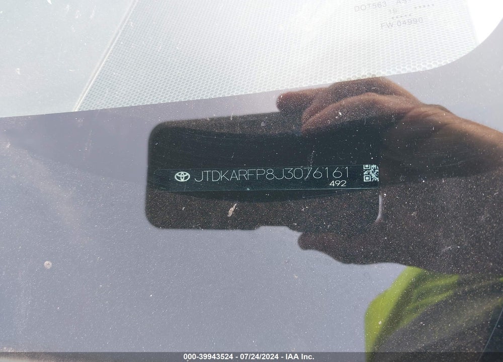 2018 TOYOTA PRIUS PRIME PLUS VIN: JTDKARFP8J3076161